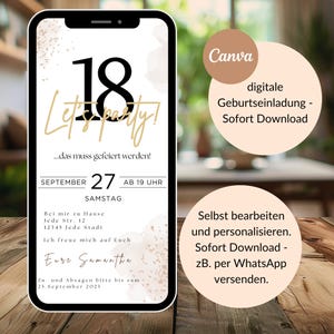 invitation numérique 18e anniversaire, invitation 18e anniversaire, invitation numérique anniversaire 18, invitation d’anniversaire WhatsApp