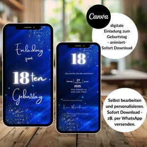 invitation numérique 18e anniversaire, invitation 18e anniversaire, invitation numérique anniversaire 18, invitation d’anniversaire Whatsapp, animée