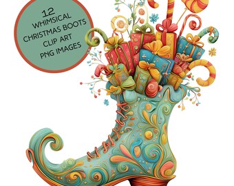 CLIP ART - 12 Botas de Natal Divertidas