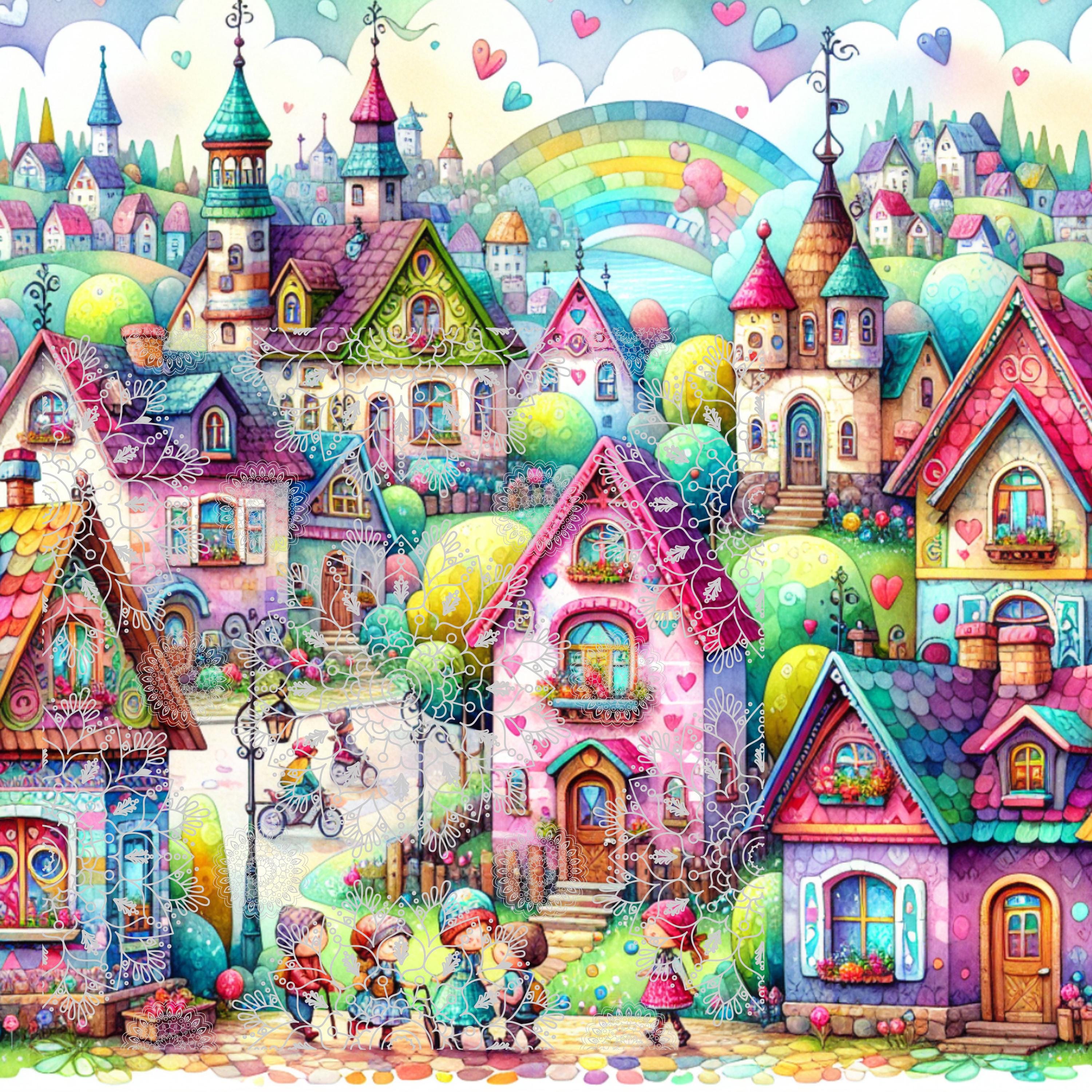 Storybook Village Digital Paper: Whimsical Scenes for Children's Books ...