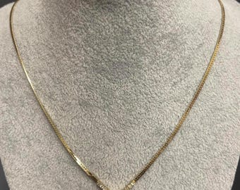 Vintage Avon Herringbone Goldtone V-shaped Rhinestone Necklace
