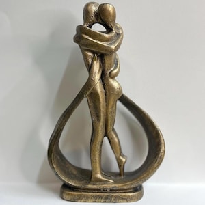 Vintage 1980s Jart Mexico Statue Artisan Signed Lovers Embrace