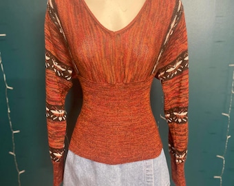 Vintage jaren 90 wolmix trui met vlinderpatroon maat S