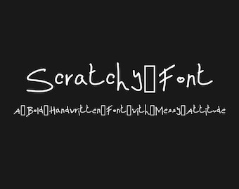 Scratchy Font | Handwritten Rough Display Typeface | Grunge Distressed Font for Logos, Posters, Stickers & Digital Designs