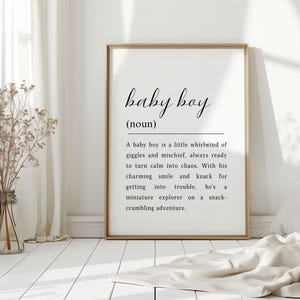 Baby Boy Definition Print | Minimalist Nursery Printable Wall Art ...