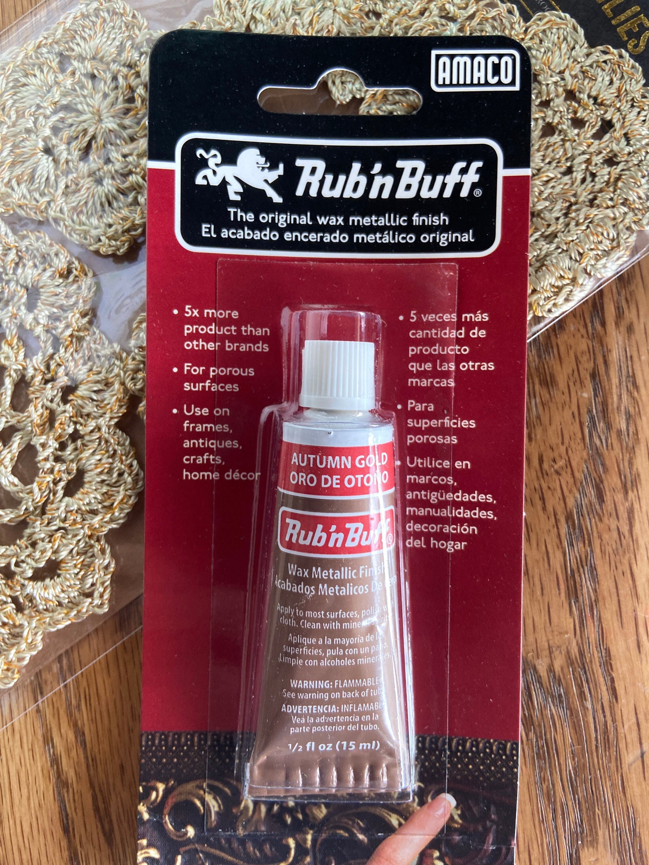 AMACO Rub n Buff Wax Metallic Finish 3 Color Kit - Antique Gold Silver Leaf  and Gold Leaf 15ml Tubes - Versatile Gilding Wax for Finishing Furniture  Antiquing and Restoration - 3 Rub and Buff Colors