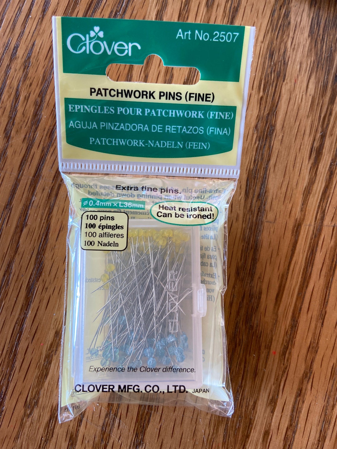 Clover Xtra Fine Patchwork Pins 100 Blue and Yellow Can Be Ironed Etsy