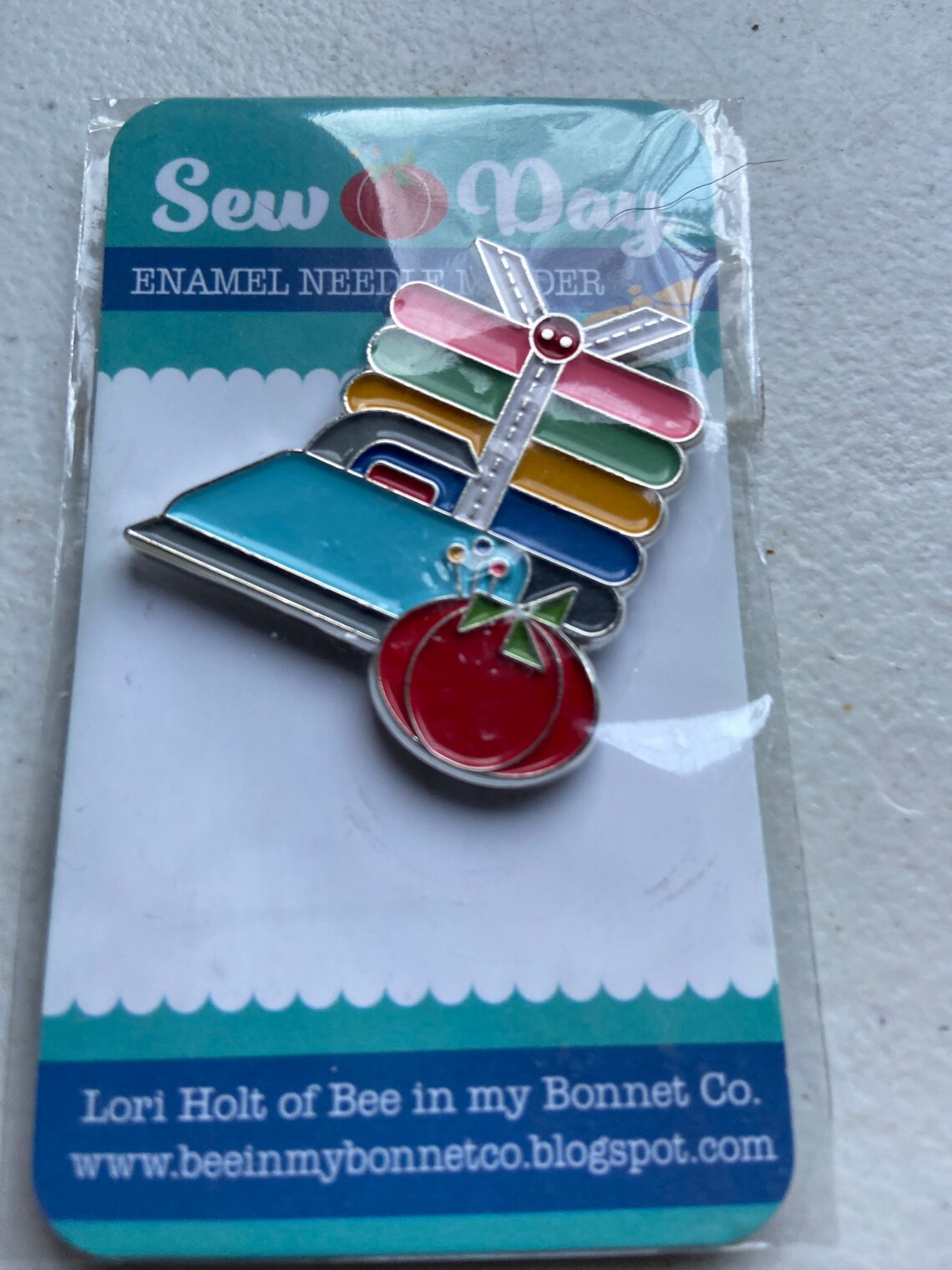 Needle Minder Sew Day enamel by Lori Holt Etsy