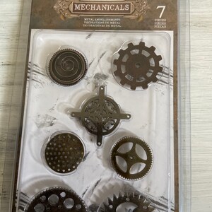 Mechanical Gears hardware 7 pieces Finnabair Prima