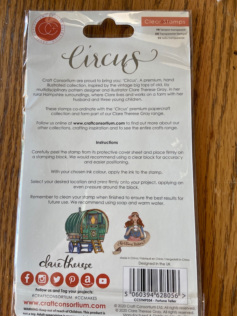 Circus clear stamps Fortune Teller from Craft Consortium