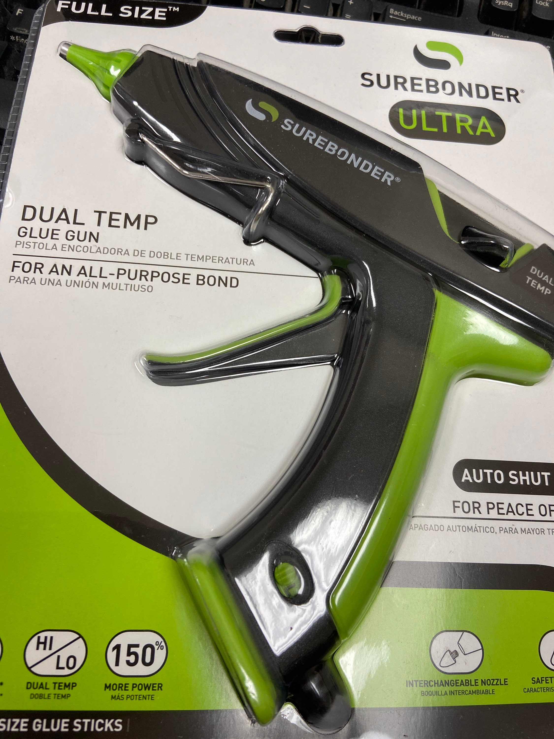 Ultra Series Auto-Shut-Off Hot Glue Gun, Surebonder Full Size 100W Dual Temperature Glue Gun Kit with 20 Glue Sticks