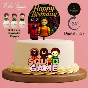 Decorazione per feste a tema gioco di sopravvivenza / Decorazione per torte stampabile per bambini
