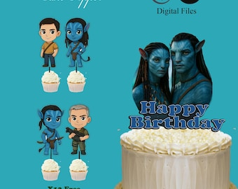 Adornos para tarta Va Chibi – Decoración para fiesta de la tribu espacial (14 personajes imprimibles)
