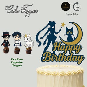 Kawaii Anime Girl Cake Topper – Cute Magical Theme for Birthday Parties