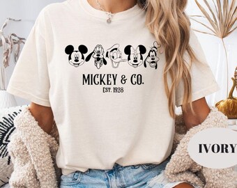 Comfort Colors® Mickey & Co T Shirt, Mickey and Co. est. 1928 Shirt, Unisex Tee, Mickey And Friends Shirt, Disney Shirts, Disney Trip Shirt