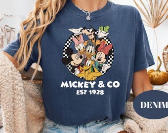Retro Mickey & Co 1928 Comfort Colors® Shirt, Disneyland Tee, Disneyworld T-Shirt, Mickey And Friends Family Shirt, Disney Mickey and Minnie