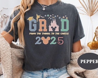 Disney Grad 2025 Comfort Colors® Shirt, Graduation Castle Family Trip Tee, Magic Kingdom Graduate Trip, Class of 2025 Tee, Mickey Graduation