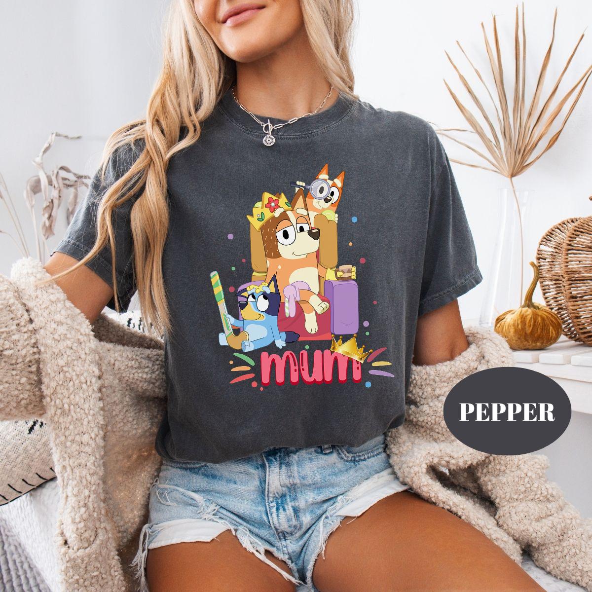 Bluey Bingo Mum Shirt, Comfort Colors® Shirt, Gift for Friend Mom, Gift for Mothers Day and Birthday T-Shirt