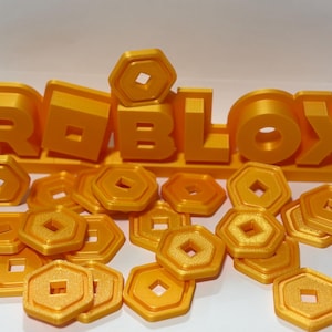 Roblox Robux Gold Coins – 3D Printed Play Money for Kids, Roblox Birthday Party Decor, Pretend Play Set, Video Game Themed Toy Coins