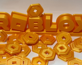 Roblox Robux Gold Coins – 3D Printed Play Money for Kids, Roblox Birthday Party Decor, Pretend Play Set, Video Game Themed Toy Coins