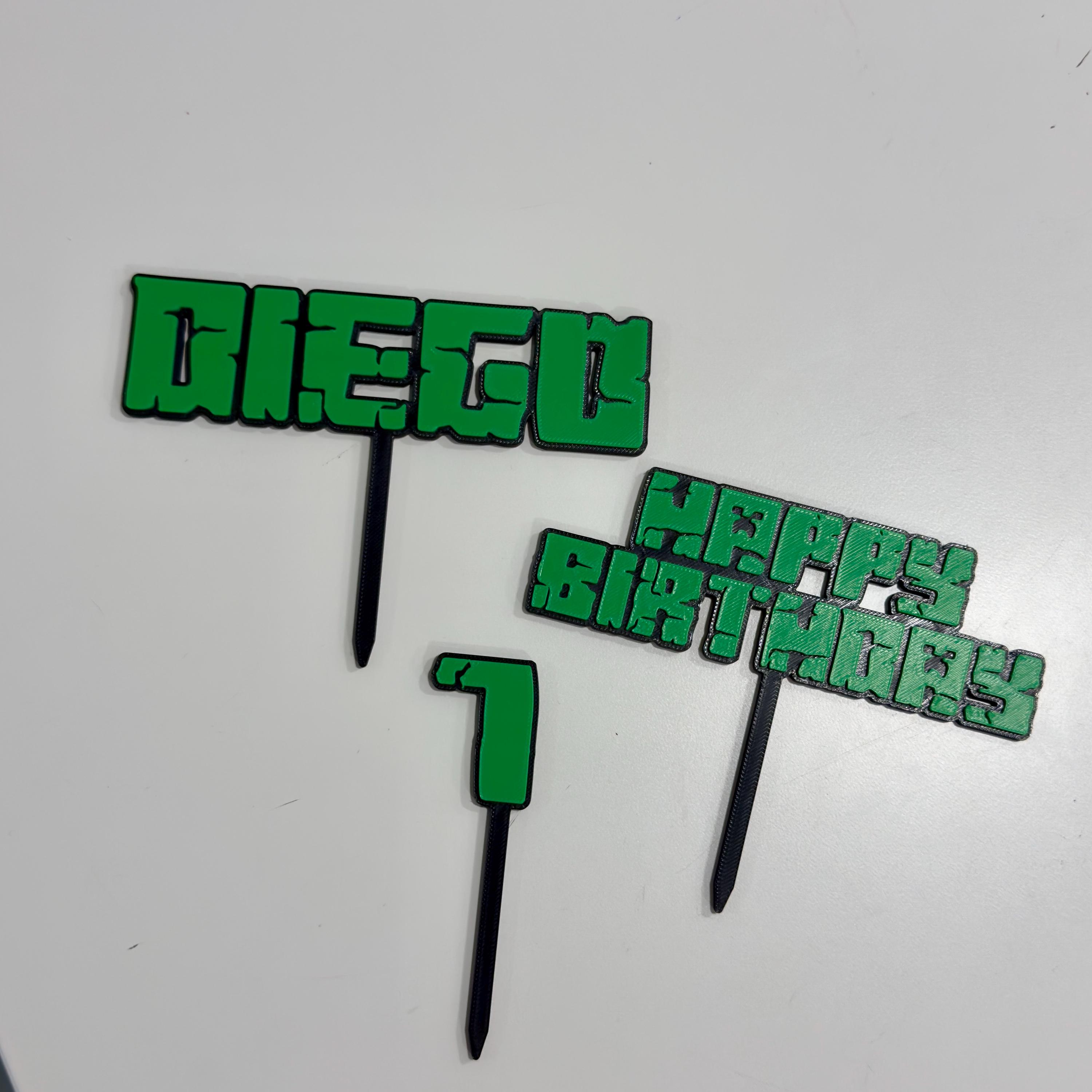 Minecraft 3D Printed Topper