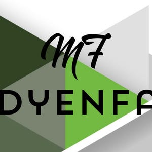 May include: A green, white, and gray geometric design with the text "MF" in a stylized font and the text "MCFADYENFALCON" in black.
