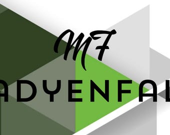Puede incluir: Un diseño geométrico verde, blanco y gris con el texto "MF" en una fuente estilizada y el texto "MCFADYENFALCON" en negro.