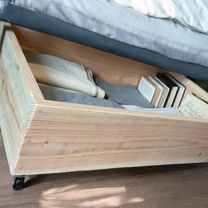 Rustic Underbed Storage Unit on Wheels / cot / sofa /