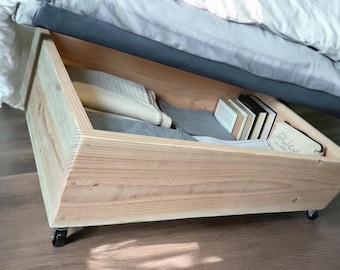 Rustic Underbed Storage Unit on Wheels / cot / sofa /