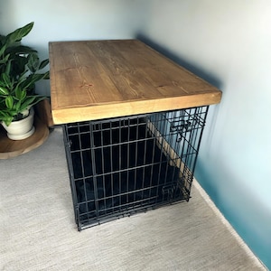 Handmade Solid Wood Dog Crate Top, Kennel Wood Table Top, Kennel Topper, Dog Crate Top, Entry Table, Pet Supplies, Pet Furniture.
