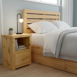 Solid Pine Bedside Cabinet with Drawer – Rustic Pine Bedroom Storage