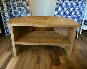 Rustic Handmade Corner Tv Stand with Shelf
