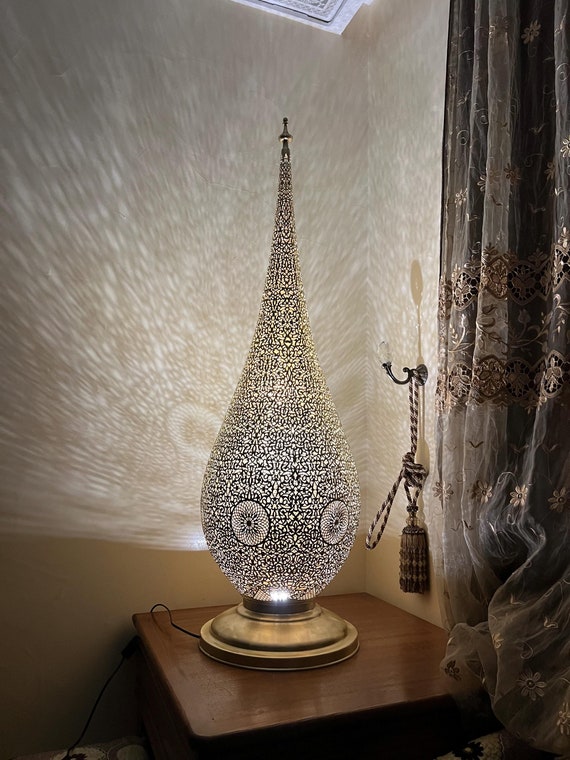 モロッコ製手作り真鍮スタンドライト 楽天市場】モロッコランプ 真鍮 「マムーニアM」 ゴールド