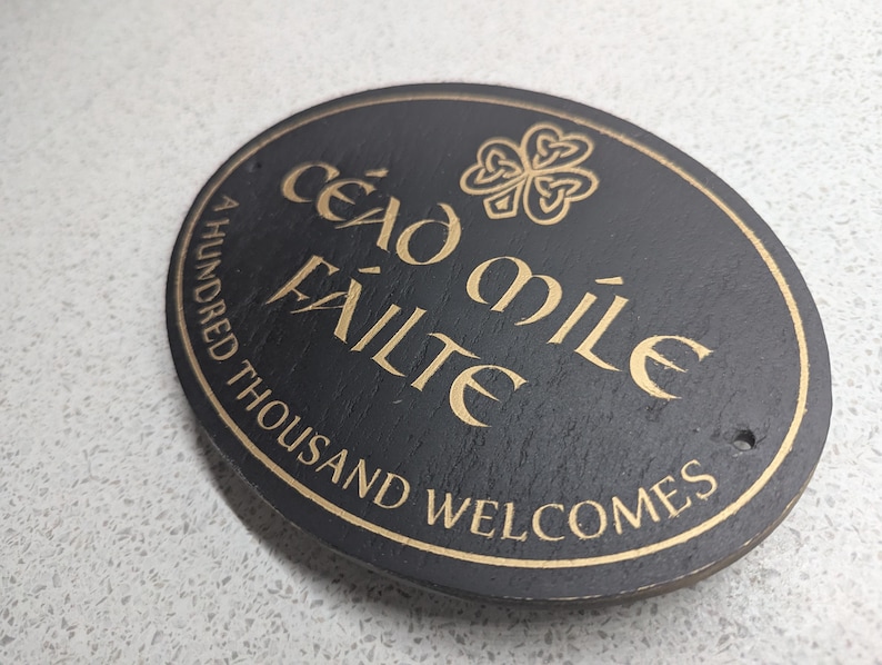 Celtic Irish Cead Mile Failte Slate Sign Painted Not Engraved - Etsy Canada