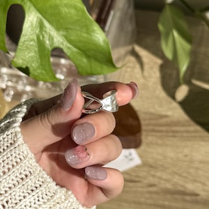 925 Sterling Silver Adjustable Ring | Statement Silver Ring | Dainty Silver Ring | Geometric Ring | Thick Shaped Ring | Index Finger Ring