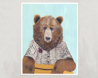 Art Print - Grizzly Bear - Signed by Artist - 4 Sizes - S/M/L/XL
