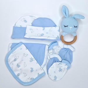 Zestaw prezentowy dla noworodka, 11 sztuk, 100% peruwiańska bawełna Pima, Baby Shower, prezent dla dziecka, zestaw dla noworodka