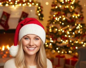 Weihnachtsmannmütze Häkelanleitung, Weihnachtsschmuck PDF