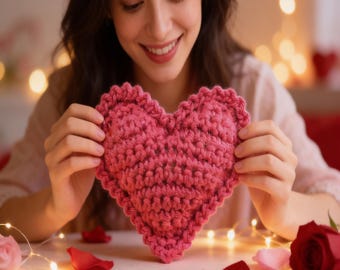 Amigurumi Heart Crochet Pattern, Valentine Plush Love Decor, Keychain & Applique, Couples Gift, Handmade Doll