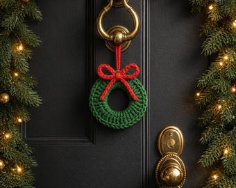 Crochet Wreath Pattern, Christmas Ornaments, Holiday Door Hanger