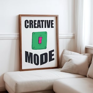 Creative Mode Wall Art Printable Retro Wall Art Trendy Room Decor Digital Download Print Colorful Poster Working Room Motivation Wall Art