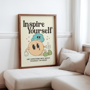 Retro Inspirational Wall Art Motivationswandkunst Büro-Druck Zitat Plakat Erhebendes Zitat Kunst Druckbare Wandkunst inspirierendes Plakat