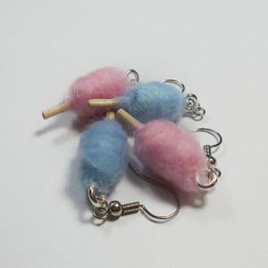 Cotton Candy Earrings- Nostalgic Realistic Polymer Clay Fake Food Jewelry