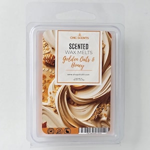 Golden Oats & Honey Wax Melts - Sojawas Clamshell, 6-cels, geurende huisgeur, cadeau