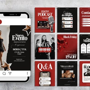 80 Plantillas Editoriales para Contenido de Instagram | Editable Canva | Plantillas para Emprendedores | Plantillas Instagram 1080 x 1350 px