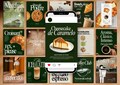Cafe, bakery, and coffee shop templates | Editable in Canva | 1080x1350 px | Editable Canva template for coffee shops | Instagram feed product logo