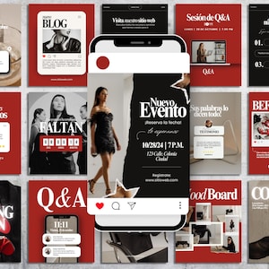 80 Editorial Templates for Instagram Content | Editable Canva | Templates for Entrepreneurs | Instagram Templates 1080 x 1350 px