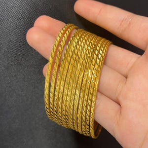 Indian 22K Gold Plated Set of 12 Kada Bangles | Real Gold Look Bangles | Traditional Indian Bridal Bangles | Punjabi Wedding Jewelry