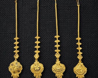 24K Gold Plated kids Punjabi Tikka: Indian minimalist Bridal Maangtikka