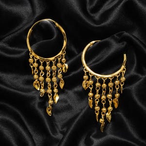 Punjabi Guld Bali Jhumkas | Traditionella Indiska Örhängen | Brudsmycken | Förgyllda Kulturella Accessoarer